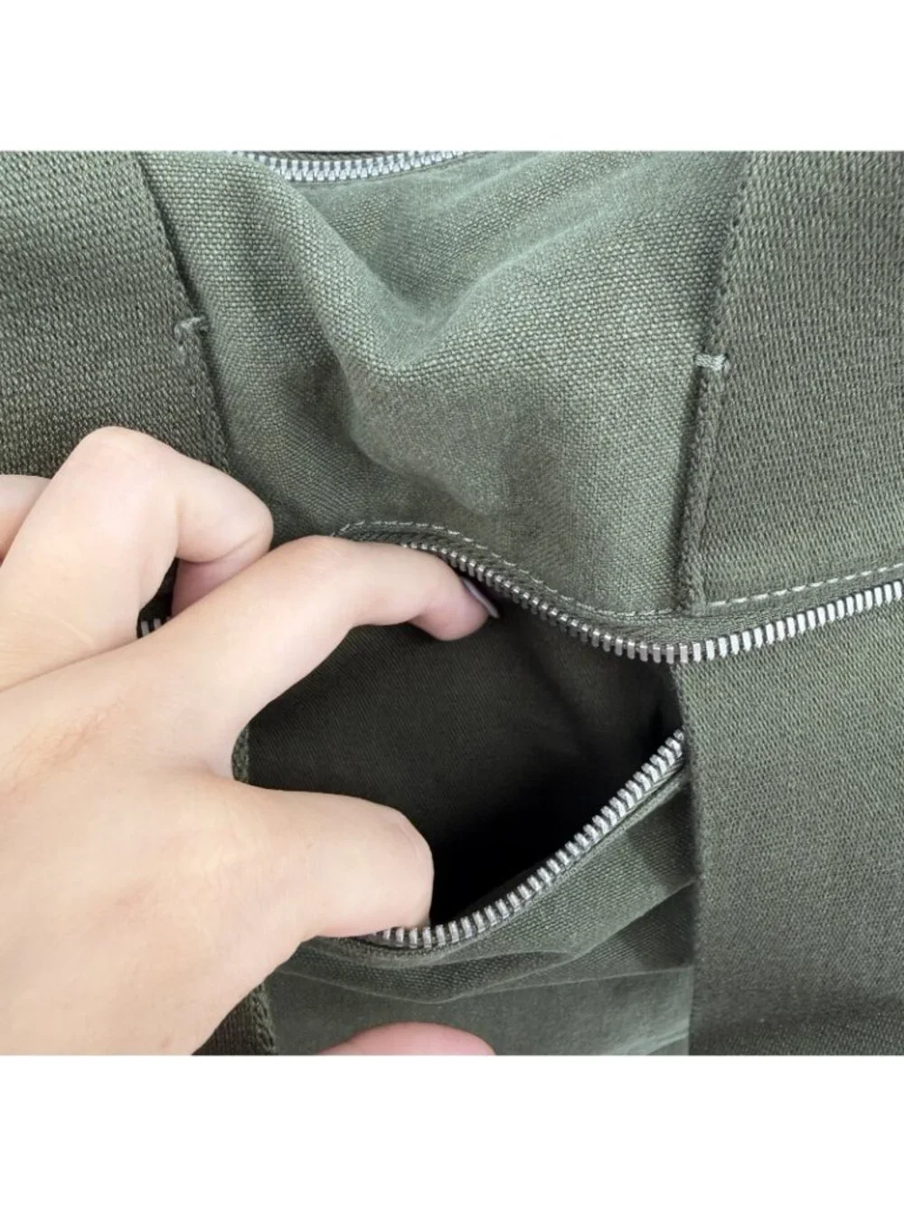 Quince Organic Cotton Canvas Convertible Backpack in Olive Green